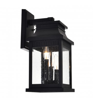 Milford 3 Light Outdoor Black Wall Lantern (0418W7S-3) - CWI  Milford 3 Light Outdoor Black Wall Lantern (0418W7S-3) - CWI