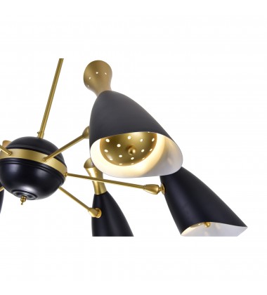  Rolin 12 Light Down Chandelier With Matte Black & Satin Gold Finish (1016P43-6-129) - CWI