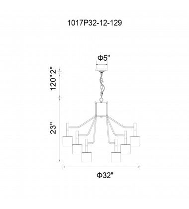 Corna 12 Light Down Chandelier With Matte Black & Satin Gold Finish (1017P32-12-129) - CWI Corna 12 Light Down Chandelier With Matte Black & Satin Gold Finish (1017P32-12-129) - CWI