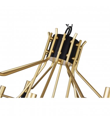  Corna 12 Light Down Chandelier With Matte Black & Satin Gold Finish (1017P32-12-129-A) - CWI