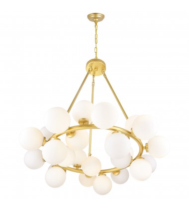  Arya 25 Light Chandelier With Satin Gold Finish (1020P26-25-602) - CWI