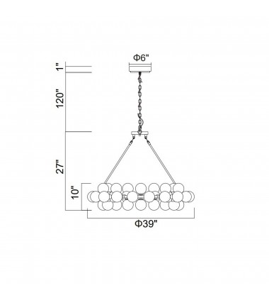  Arya 45 Light Chandelier With Satin Gold Finish (1020P39-45-602) - CWI