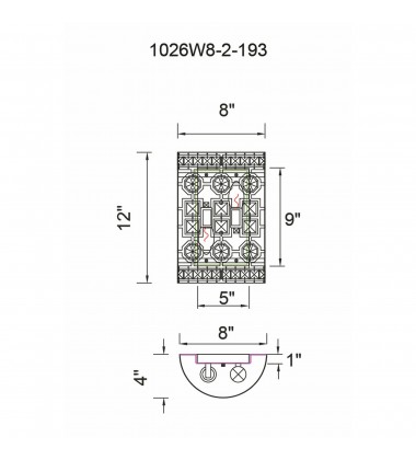  Belinda 2 Light Wall Sconce With Champagne Finish (1026W8-2-193) - CWI