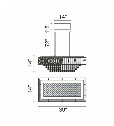 Eternity 14 Light Chandelier With Chrome Finish (1032P39-14-601-RC) - CWI