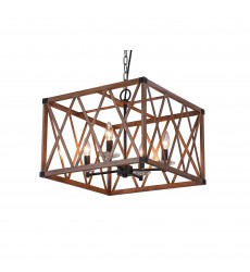  Marini 4 Light Chandelier With Wood Grain Brown Finish (1033P18-4-230) - CWI