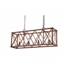  Marini 4 Light Chandelier With Wood Grain Brown Finish (1033P36-4-230) - CWI