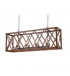  Marini 8 Light Chandelier With Wood Grain Brown Finish (1033P51-8-230) - CWI