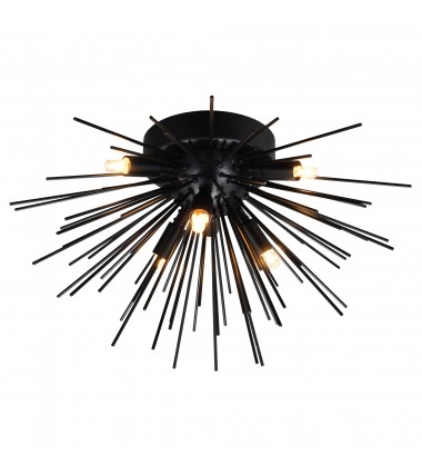  Savannah 6 Light Flush Mount With Black Finish (1034C20-6-101) - CWI