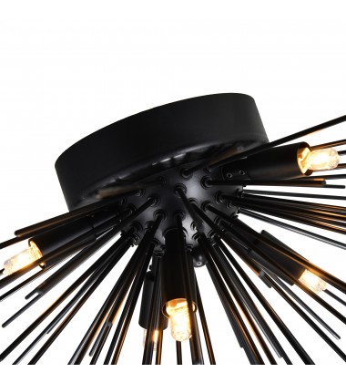  Savannah 6 Light Flush Mount With Black Finish (1034C20-6-101) - CWI