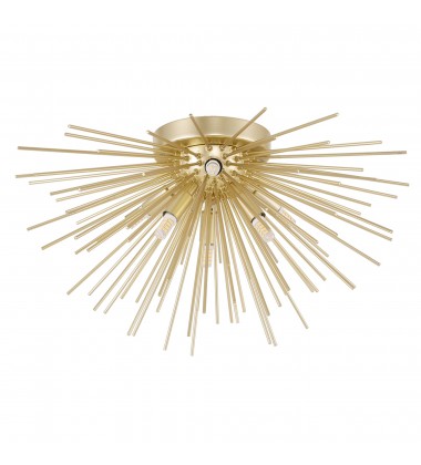  Savannah 6 Light Flush Mount With Gold Leaf Finish (1034C20-6-620) - CWI