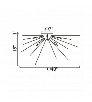  Savannah 8 Light Flush Mount With Black Finish (1034C40-8-101) - CWI