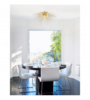 Savannah 8 Light Flush Mount With Gold Leaf Finish (1034C40-8-620) - CWI Savannah 8 Light Flush Mount With Gold Leaf Finish (1034C40-8-620) - CWI