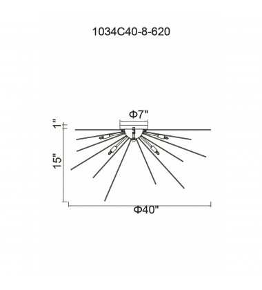 Savannah 8 Light Flush Mount With Gold Leaf Finish (1034C40-8-620) - CWI Savannah 8 Light Flush Mount With Gold Leaf Finish (1034C40-8-620) - CWI