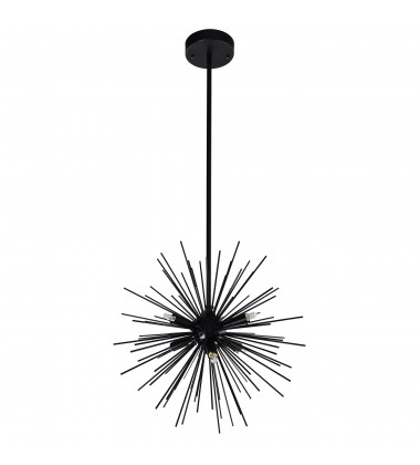  Savannah 6 Light Chandelier With Black Finish (1034P16-6-101) - CWI