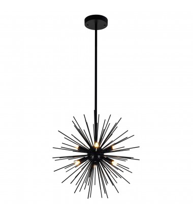  Savannah 6 Light Chandelier With Black Finish (1034P16-6-101) - CWI