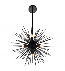  Savannah 9 Light Chandelier With Black Finish (1034P30-9-101) - CWI