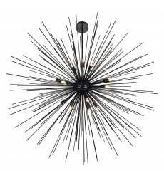  Savannah 14 Light Chandelier With Black Finish (1034P40-14-101) - CWI