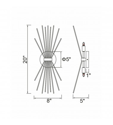  Savannah 2 Light Wall Sconce With Black Finish (1034W8-2-101) - CWI