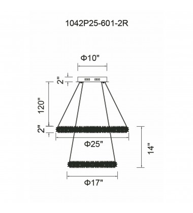 Arielle LED Chandelier With Chrome Finish (1042P25-601-2R) - CWI  Arielle LED Chandelier With Chrome Finish (1042P25-601-2R) - CWI