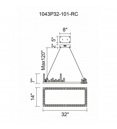  Juliette LED Chandelier With Black Finish (1043P32-101-RC) - CWI