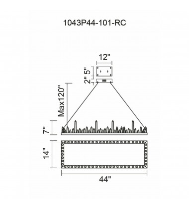  Juliette LED Chandelier With Black Finish (1043P44-101-RC) - CWI