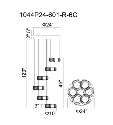Madeline LED Chandelier With Chrome Finish (1044P24-601-R-6C) - CWI  Madeline LED Chandelier With Chrome Finish (1044P24-601-R-6C) - CWI
