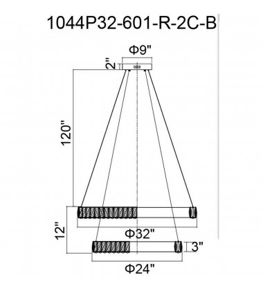Madeline LED Chandelier With Chrome Finish (1044P32-601-R-2C-B) - CWI  Madeline LED Chandelier With Chrome Finish (1044P32-601-R-2C-B) - CWI