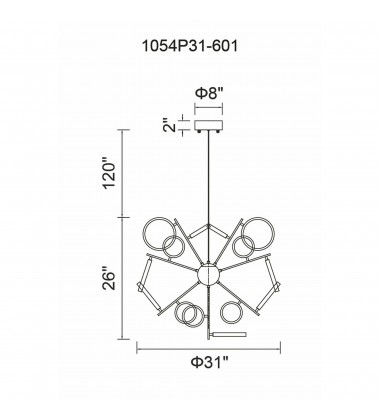  Colette LED Chandelier With Chrome Finish (1054P31-601) - CWI