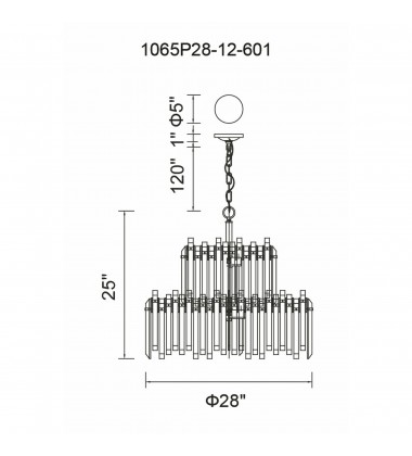 Henrietta 12 Light Chandelier With Chrome Finish (1065P28-12-601) - CWI