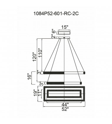 Felicity LED Chandelier With Chrome Finish (1084P52-601-RC-2C) - CWI Felicity LED Chandelier With Chrome Finish (1084P52-601-RC-2C) - CWI