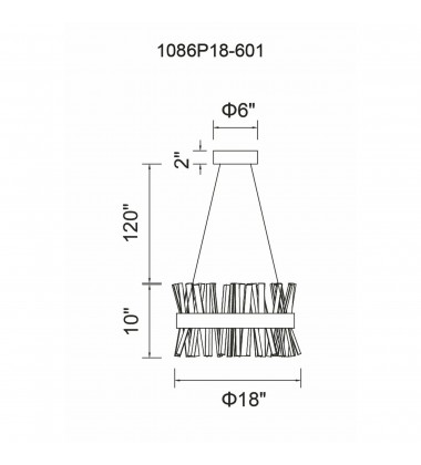  Faye LED Chandelier With Chrome Finish (1086P18-601) - CWI