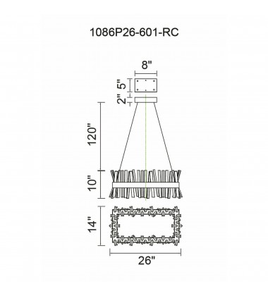  Faye LED Chandelier With Chrome Finish (1086P26-601-RC) - CWI