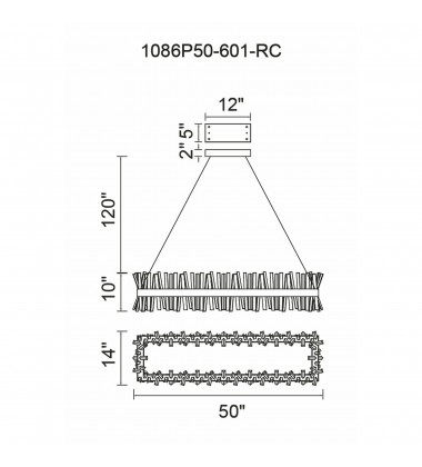  Faye LED Chandelier With Chrome Finish (1086P50-601-RC) - CWI