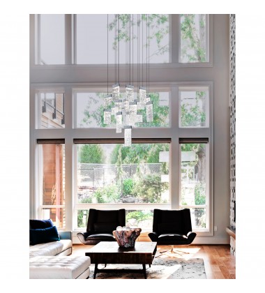  Carolina LED Chandelier With Pewter Finish (1090P32-16-269) - CWI