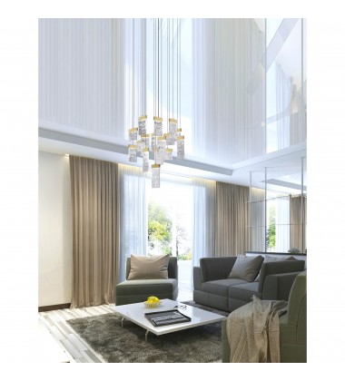  Carolina LED Chandelier With Gold Leaf Finish (1090P32-16-620) - CWI