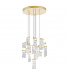  Carolina LED Chandelier With Gold Leaf Finish (1090P32-16-620) - CWI