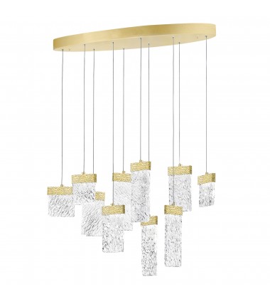  Carolina LED Chandelier With Gold Leaf Finish (1090P40-10-620-O) - CWI