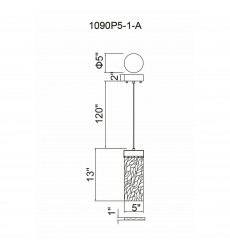  Carolina LED Pendant With Pewter Finish (1090P5-1-269-A) - CWI