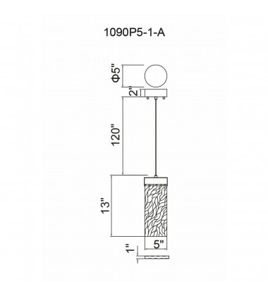  Carolina LED Pendant With Pewter Finish (1090P5-1-269-A) - CWI