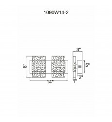  Carolina LED Wall Sconce With Pewter Finish (1090W14-2-269) - CWI