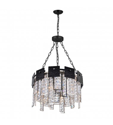  Glacier 6 Light Down Chandelier With Polished Nickel Finish (1099P16-6-613) - CWI