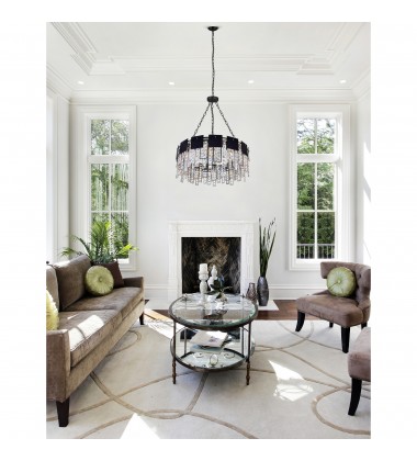  Glacier 10 Light Down Chandelier With Polished Nickel Finish (1099P32-10-613) - CWI