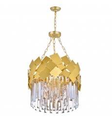  Panache 4 Light Down Chandelier With Medallion Gold Finish (1100P16-4-169) - CWI