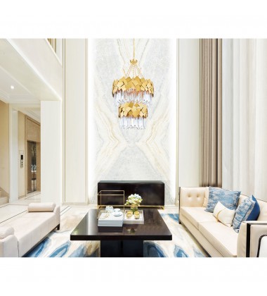  Panache 10 Light Down Chandelier With Medallion Gold Finish (1100P24-10-169) - CWI