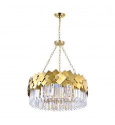  Panache 8 Light Down Chandelier With Medallion Gold Finish (1100P32-8-169) - CWI