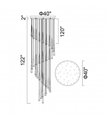 Andes LED Multi Light Pendant With Satin Gold Finish (1103P40-36-602) - CWI Andes LED Multi Light Pendant With Satin Gold Finish (1103P40-36-602) - CWI