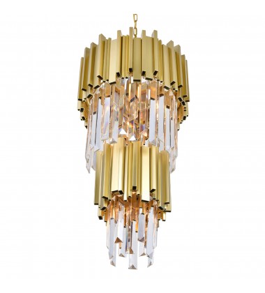  Deco 4 Light Down Mini Chandelier With Medallion Gold Finish (1112P12-4-169) - CWI