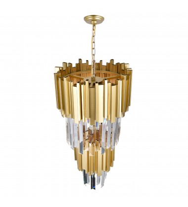  Deco 4 Light Down Mini Chandelier With Medallion Gold Finish (1112P12-4-169) - CWI
