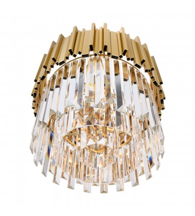  Deco 4 Light Down Chandelier With Medallion Gold Finish (1112P16-4-169) - CWI