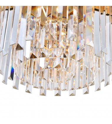  Deco 4 Light Down Chandelier With Medallion Gold Finish (1112P16-4-169) - CWI